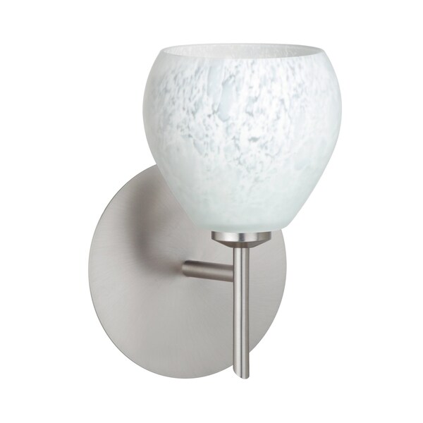 Besa Lighting Tay Tay Mini Sconce, Carrera, Satin Nickel Finish, 1x40W Halogen 1SW-560519-SN - main